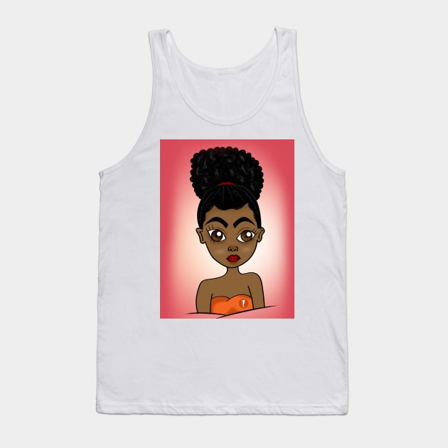 Cute black girl digital art Tank Top by Spinkly Creations 